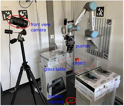 Reinforcement Learning With Vision-Proprioception Model for Robot Planar Pushing